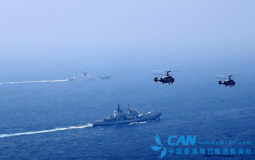 中国海军三大舰队百余艘舰艇东海演习