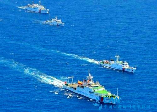 中国海警舰船编队今日继续巡航钓鱼岛