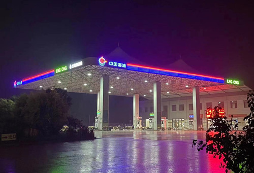 中国海油河南地区首座百吨LNG加气站诞生