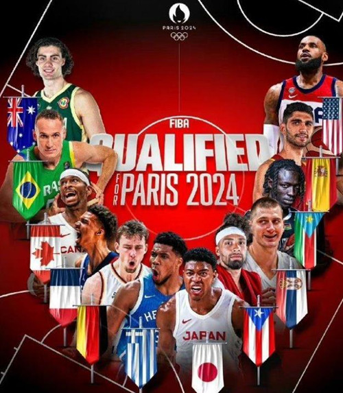 巴黎奥运会男篮12支参赛球队分组出炉