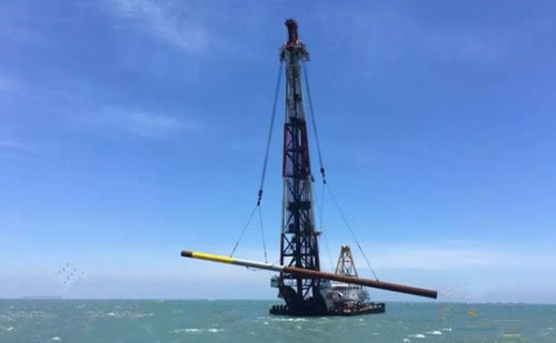 中交三航局青洲海上风电场项目完成沉桩施工